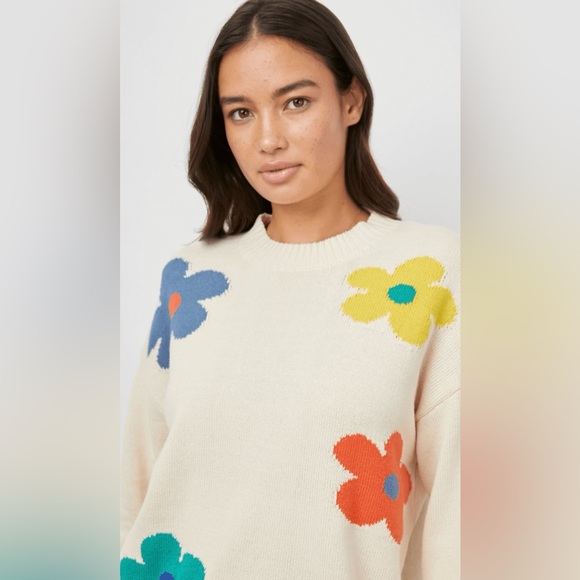 Rails Sweaters - RAILS - Floral Patterned Cream Sweater